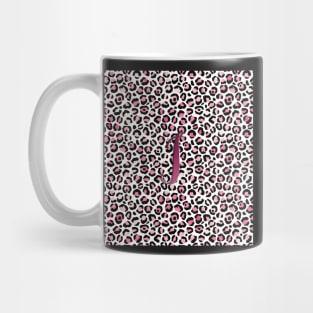 Letter I Monogram & Pink Leopard Print Mug